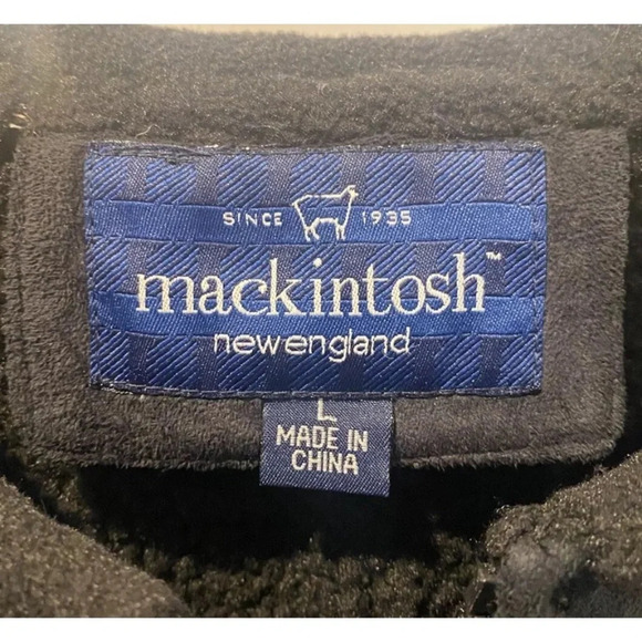 Mackintosh New England Black Faux Shearling Coat Jacket‎ Womens Large - Picture 3 of 5